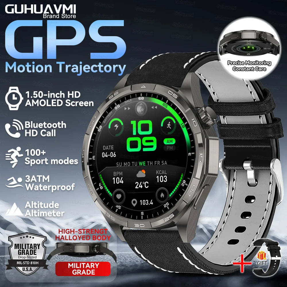 Montre Connectée GPS Sport 6 Pro - Écran Tactile, Appel Vocal, Étanche - Smartwatch Homme Outdoor