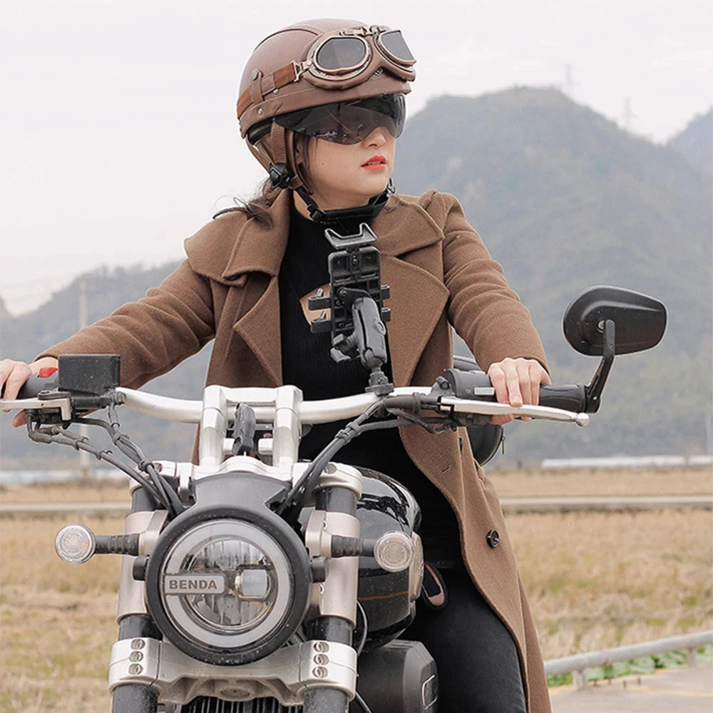 casque moto scooter dessus cuir vintage homme femme