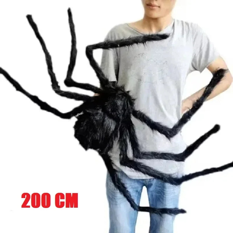 grande araignée en peluche déco pour halloween