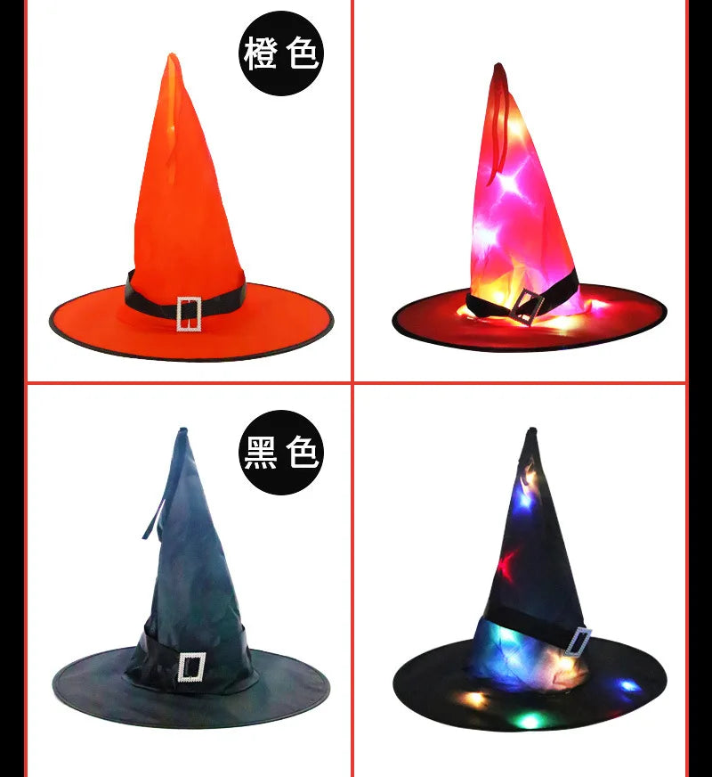 chapeau de sorcière halloween lumineux