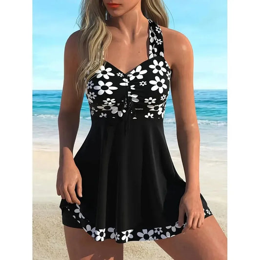 Tankini Femme Grande Taille Tournesol 🌻 - Maillot de Bain 2 Pièces Jupe Style Plage