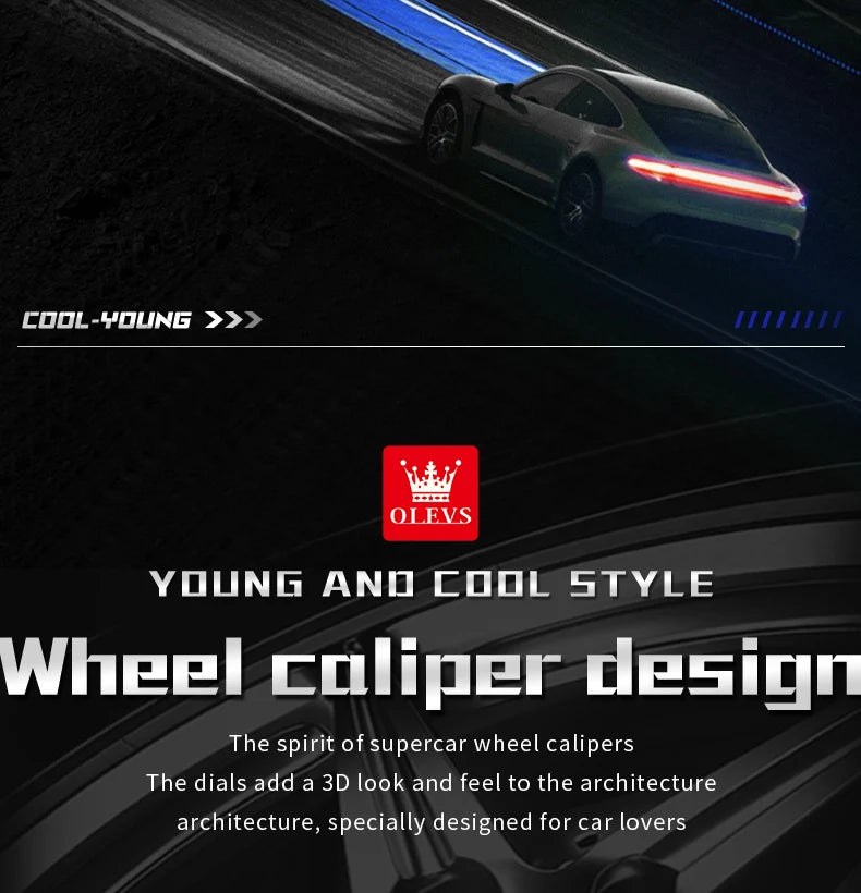 Montre Homme OLEVS Sport Automobile Cadran Rotatif 360° Quartz Étanche Lumineux - MONASTORESHOP.COM