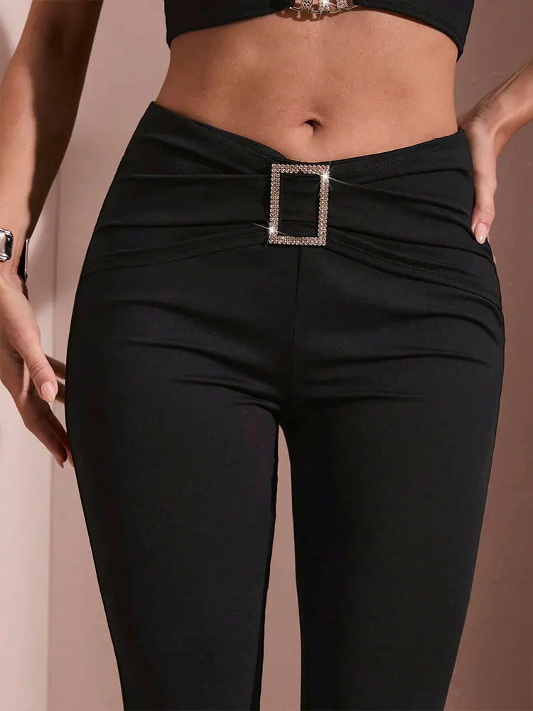 Pantalon Femme Paillettes Noir Streetwear Élégant - MONASTORESHOP.COM
