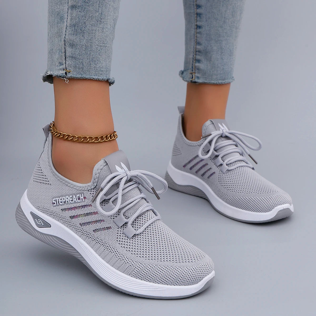 Chaussures plates en maille respirante pour femmes