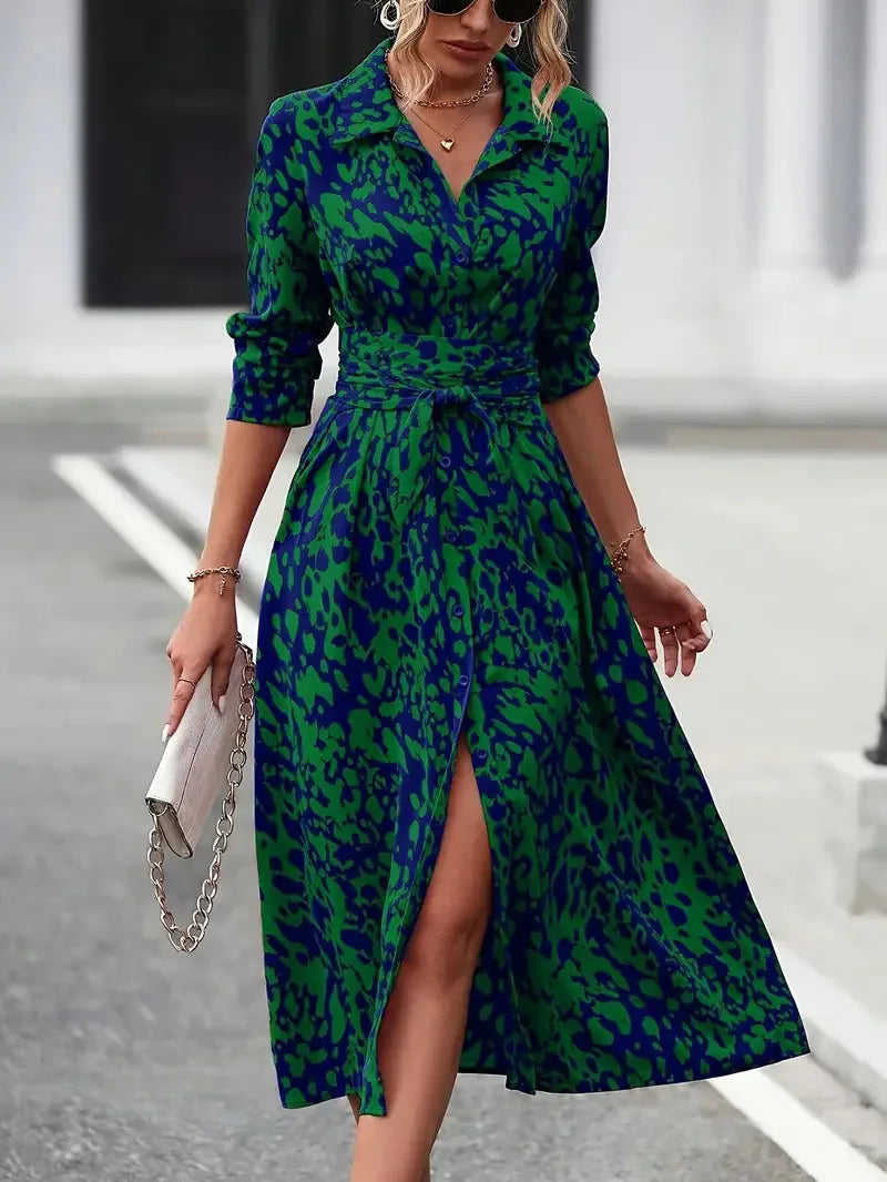 robe a manche longue décontracté style américaine