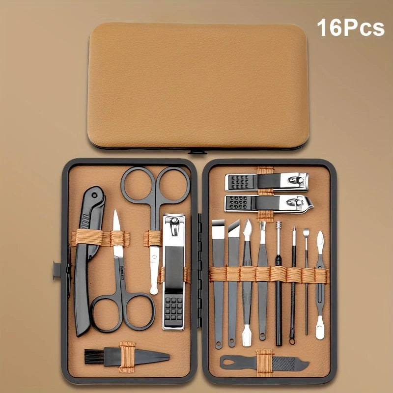Kit de manucure professionnel en acier inoxydable (7/16/18 pièces)