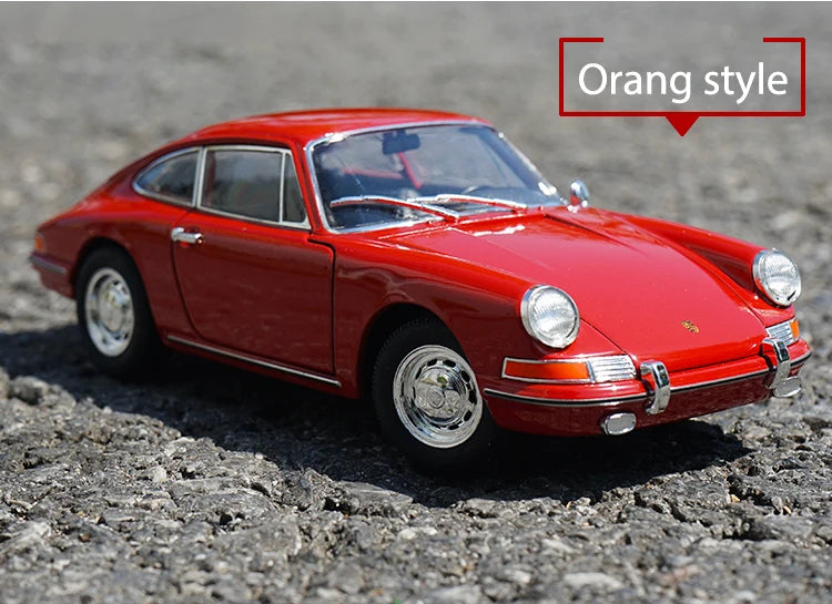 Modèle réduit WELLY Porsche 911 rouge 1:24, vue avant sur route