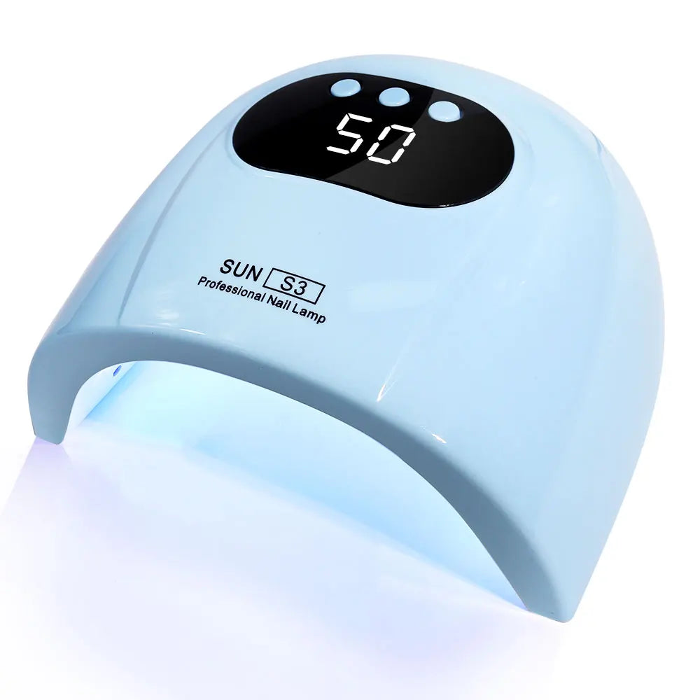 Lampe UV LED bleue pour ongles, écran S3 noir avec affichage.