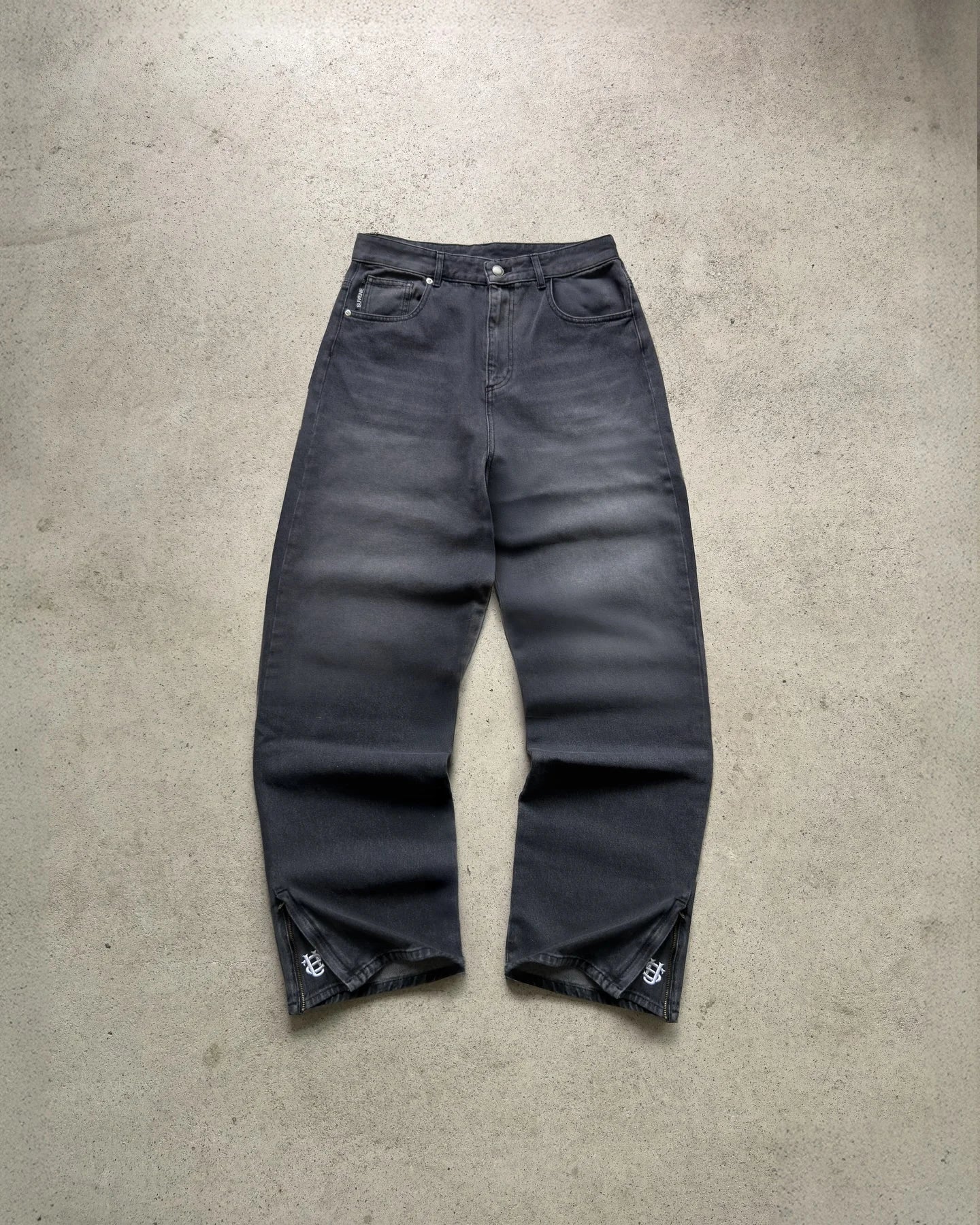 Jeans Hip-hop taille basse, jambes larges