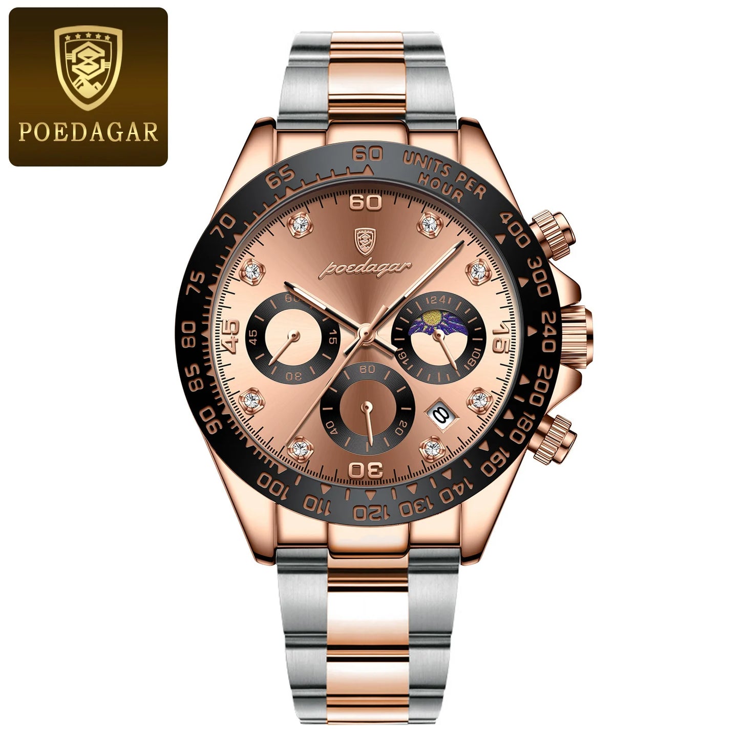Montre Chronographe Homme POEDAGAR Luxe - Quartz Étanche Militaire 8 Couleurs