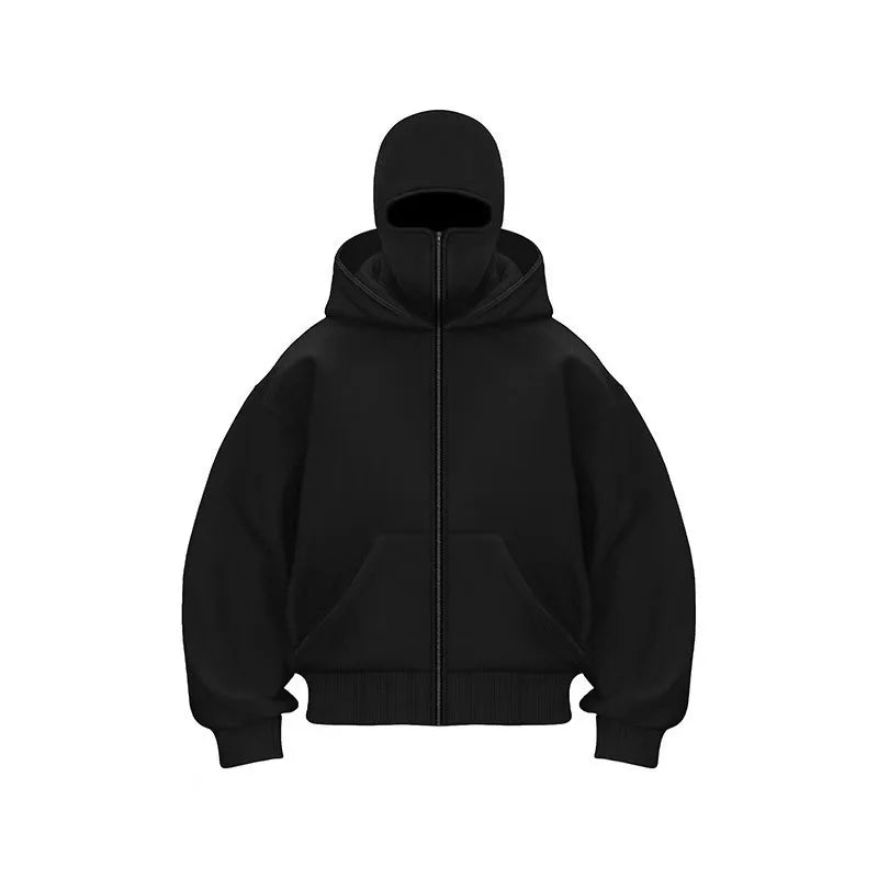 sweat a capuche+ masque zippé pour hommes/femmes