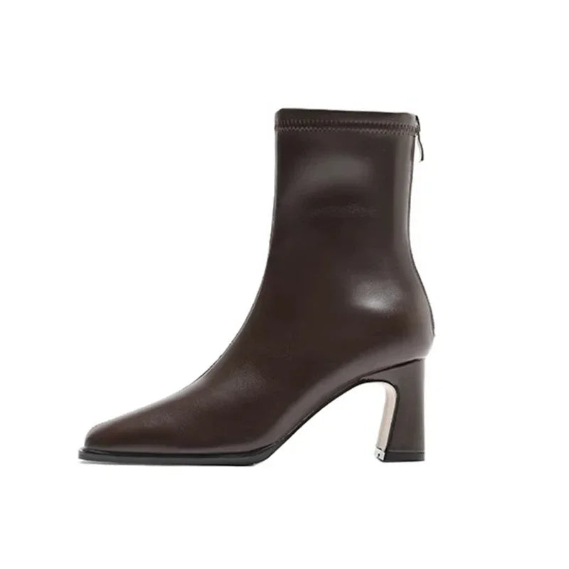 Bottines élégante Vintage a bout carré pour femmes