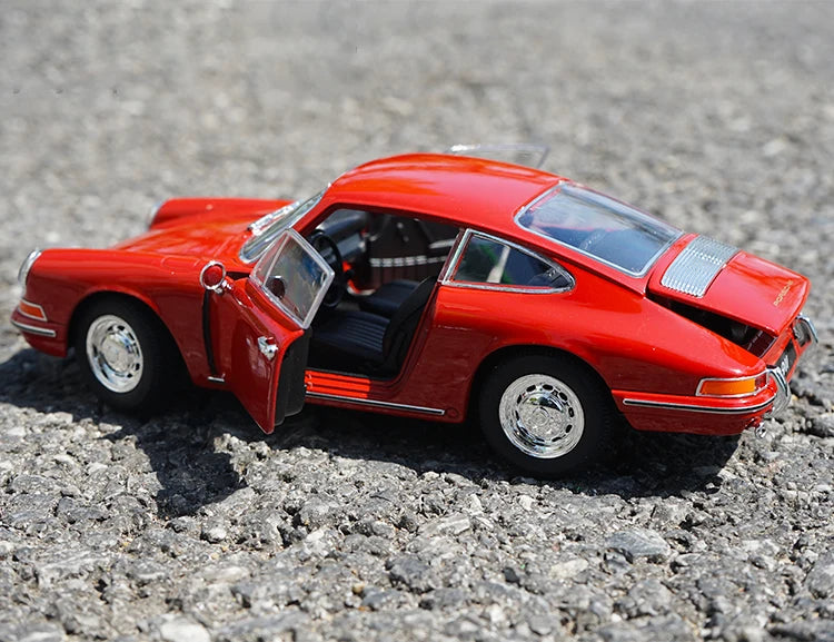 Modèle réduit WELLY Porsche 911 rouge 1:24, porte ouverte et intérieur visible