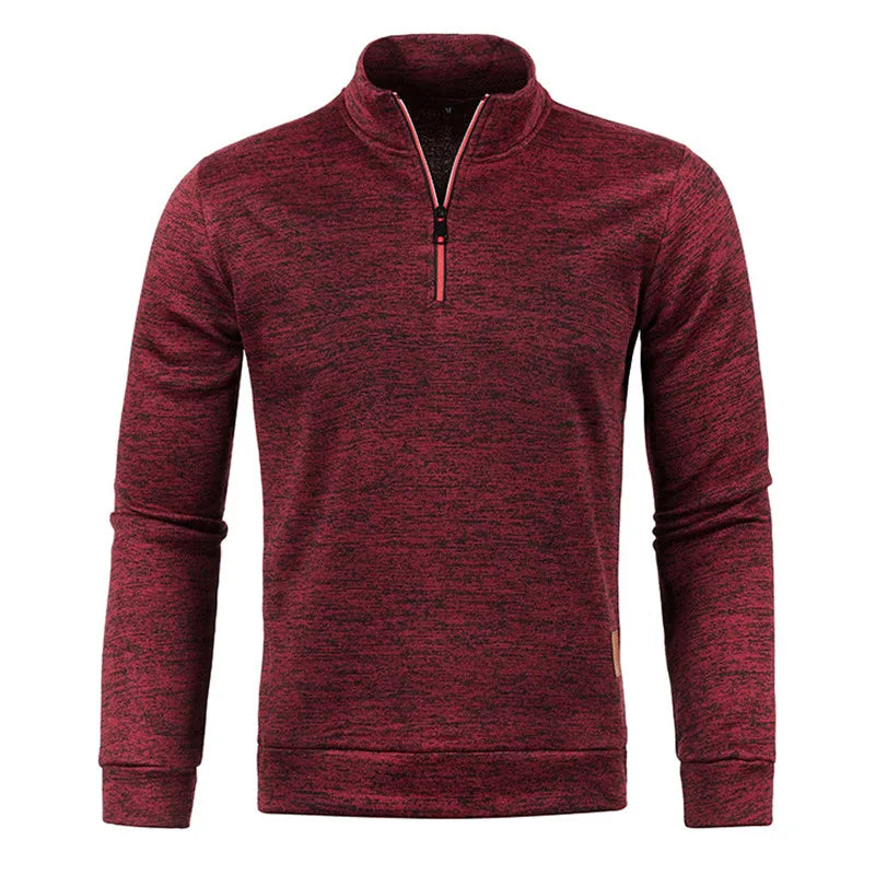 pull semi zippé manches longue pour homme