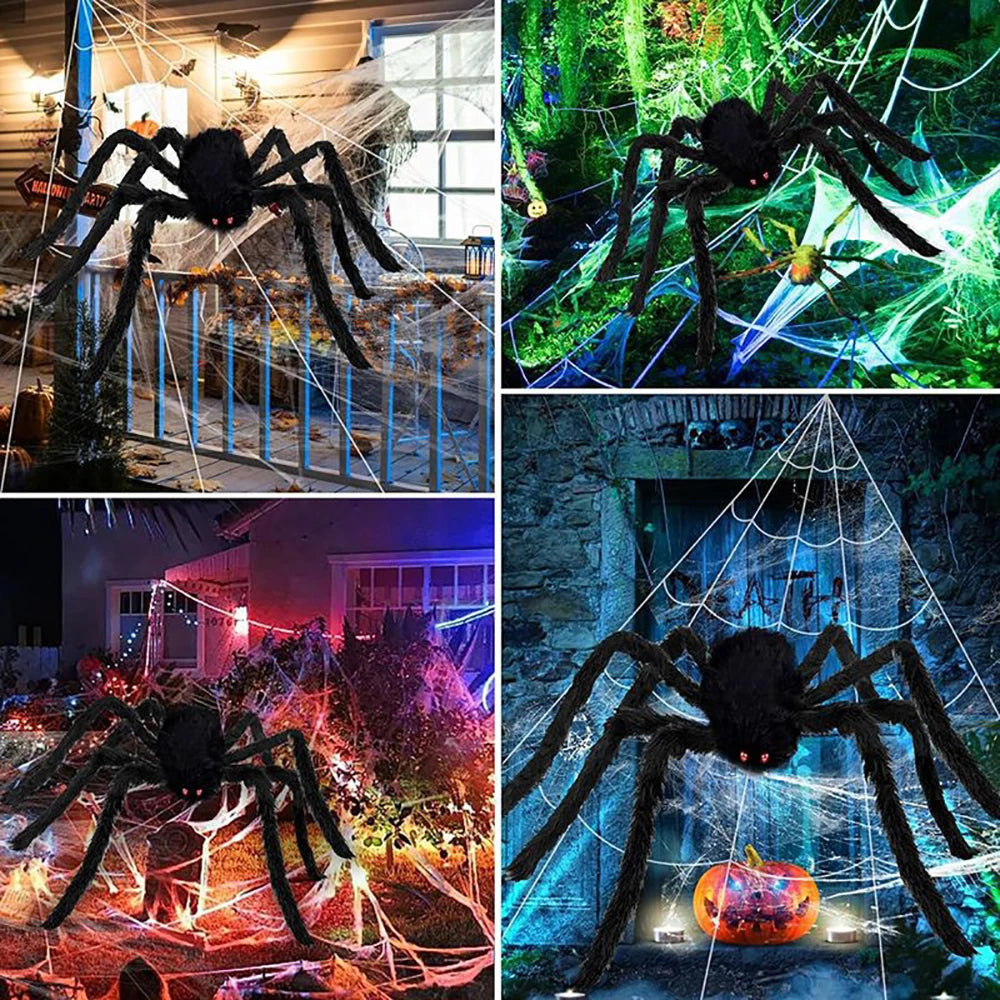 toile d'araignée halloween triangulaire pour déco façade de maison