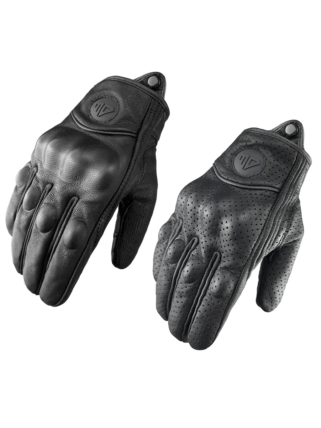 Gants de Moto rétro perforé cuir véritable