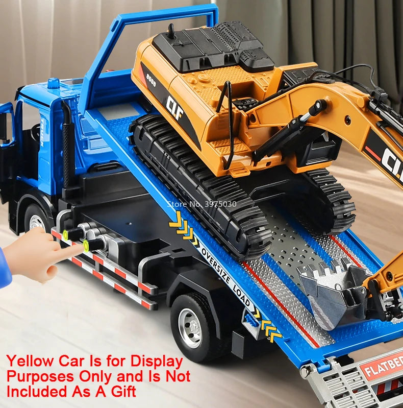 camion de dépannage au 1/24 en acier avec plateau arrière électrique/son et lumière