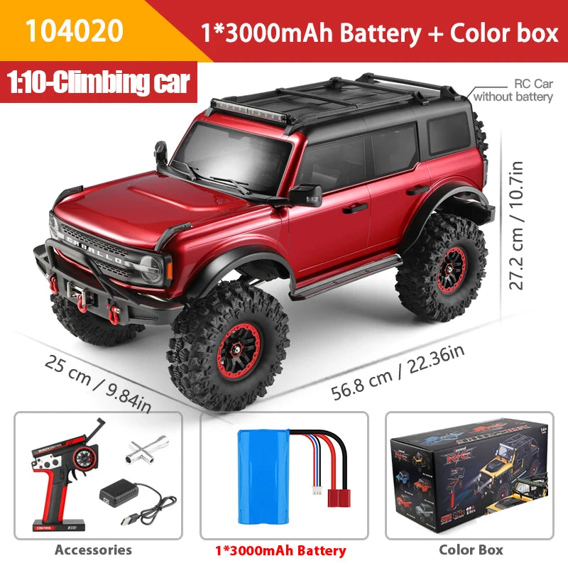 Voiture RC professionnelle tout-terrain 4x4 bronco 1/10 4WD crawler