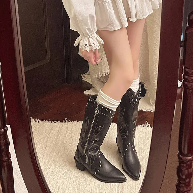 nouveauté automne botte montante western femme