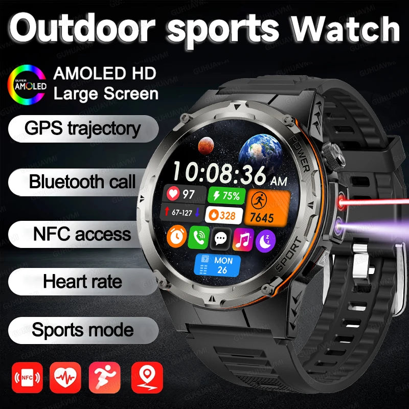 Montre Intelligente GPS Homme Sport 2025 - 500mAh NFC HD Appel IP68 Étanche - MONASTORESHOP.COM