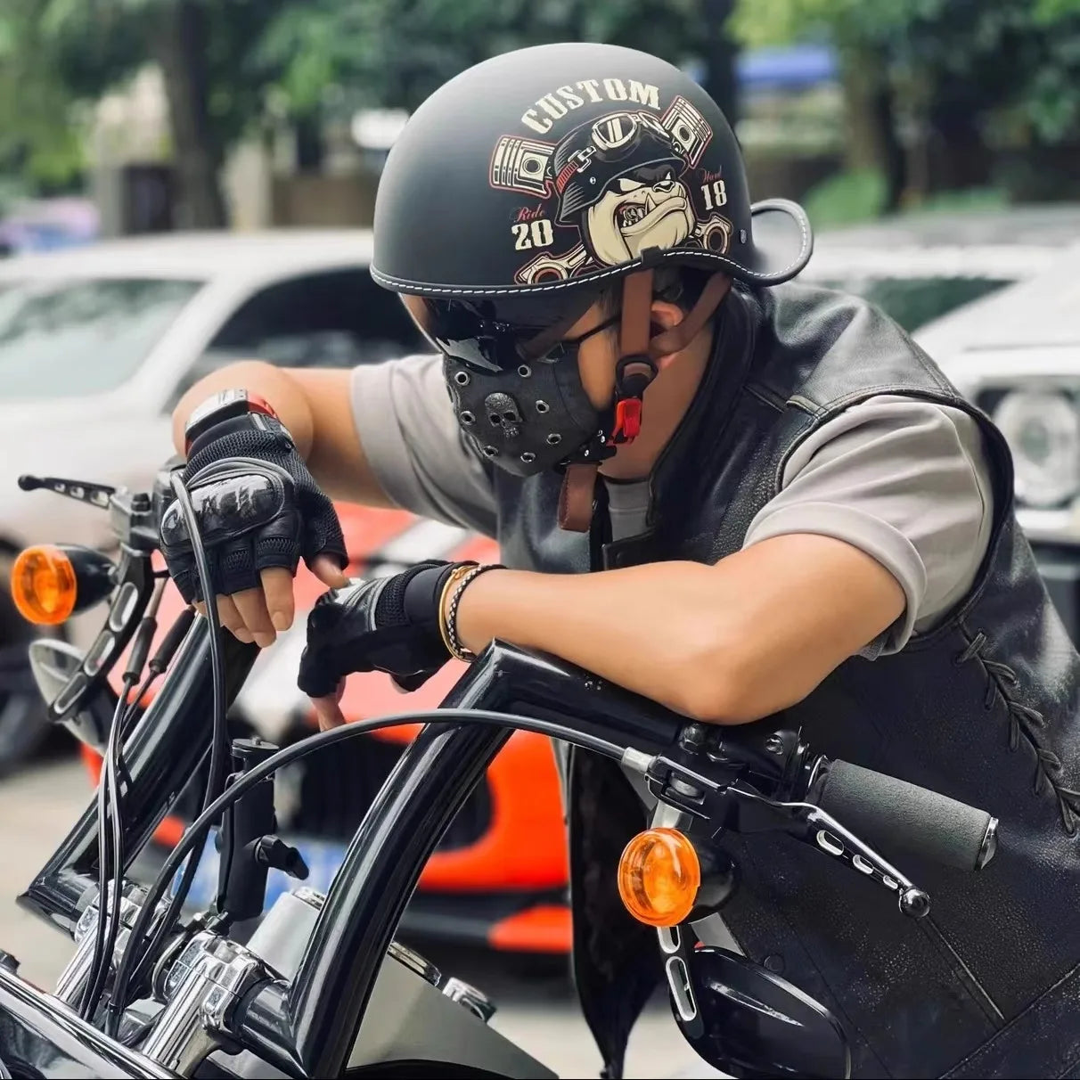 Casque de moto rétro hommes/femmes