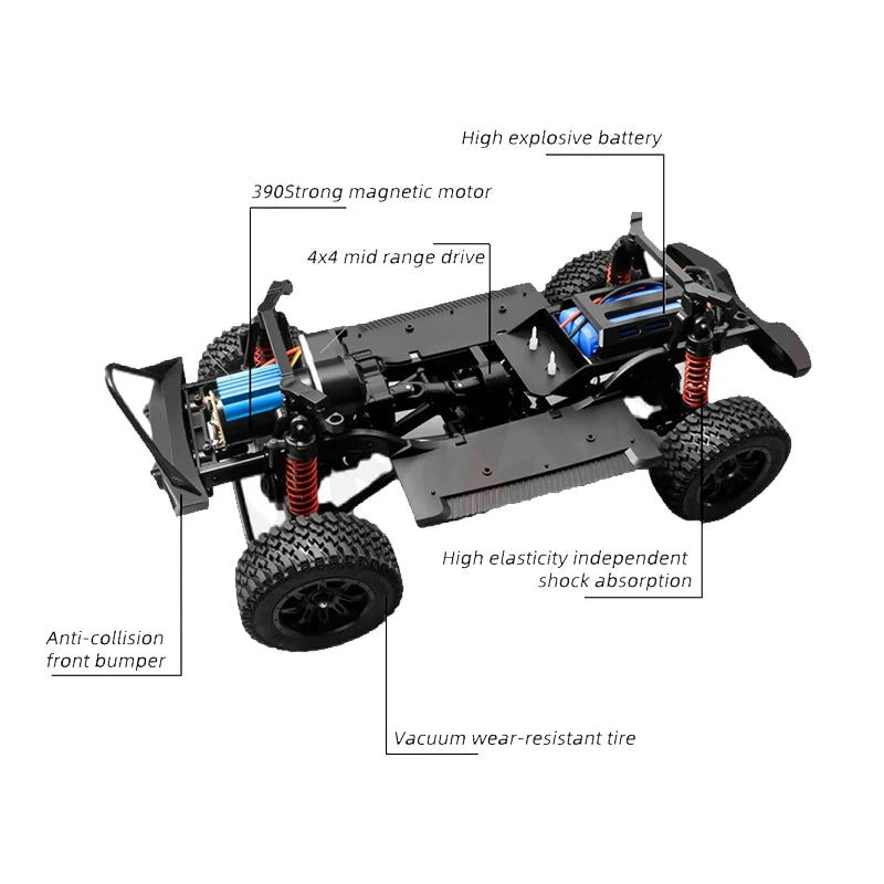 MN128 1/12 RC voiture 4WD Jeep modèle 2.4G télécommande lumière LED 4X4 hors route