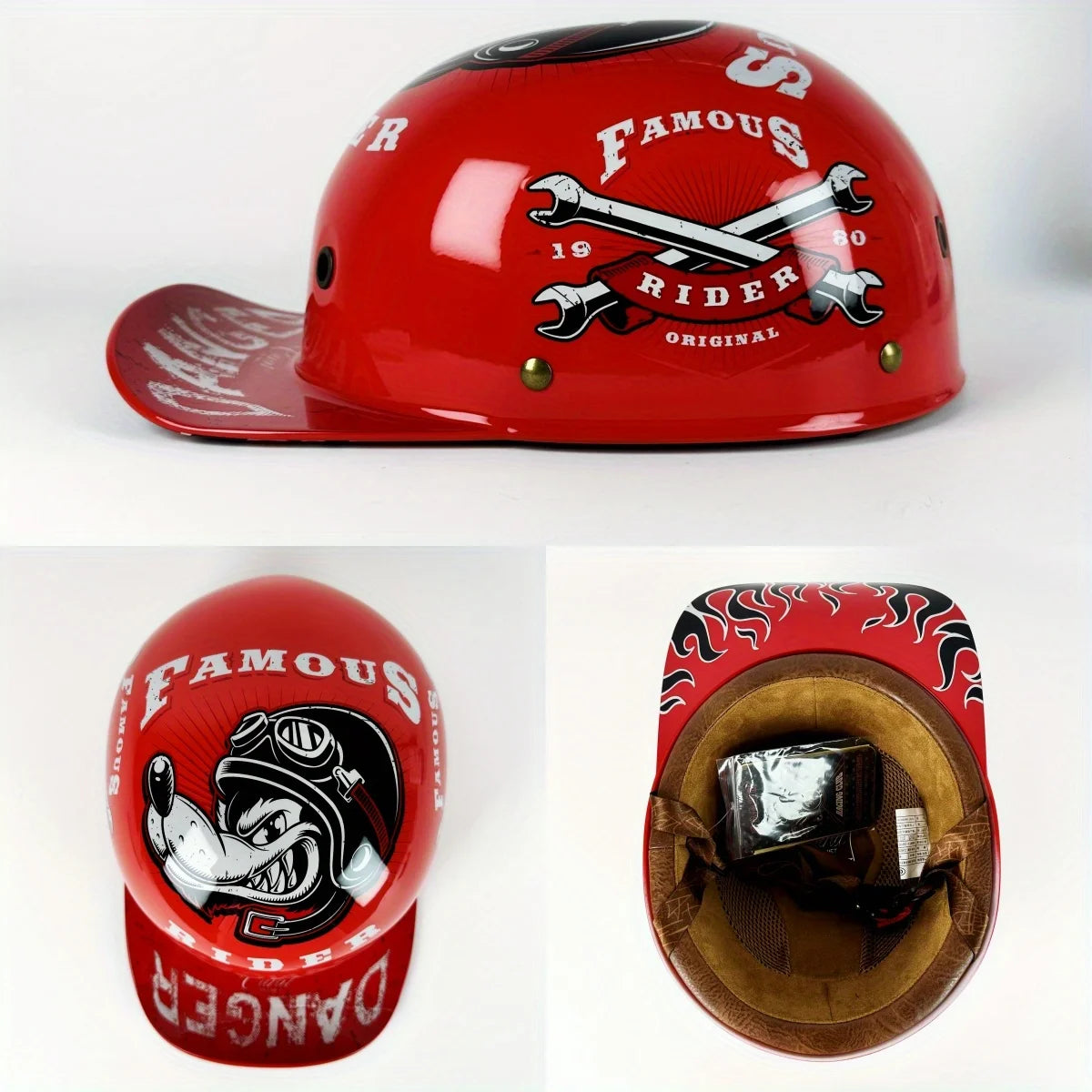 casque retro façon casquette de baseball pour harley/indian ou moto vintage