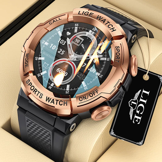 💝 Montre Connectée LIGE 2025 Homme - Cadeau Saint-Valentin Parfait | Smartwatch Sport AI Bluetooth