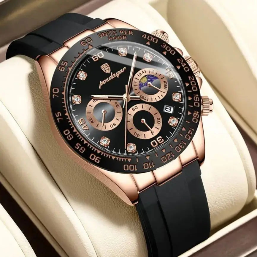 Montre Chronographe Homme POEDAGAR Luxe - Quartz Étanche Militaire 8 Couleurs