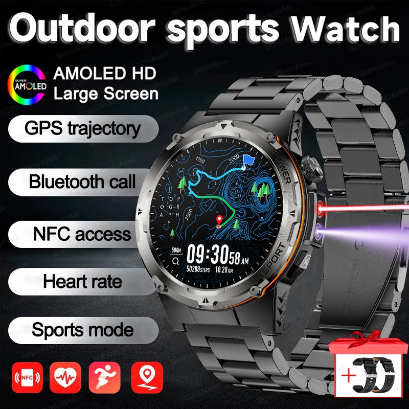 Montre Intelligente GPS Homme Sport 2025 - 500mAh NFC HD Appel IP68 Étanche - MONASTORESHOP.COM