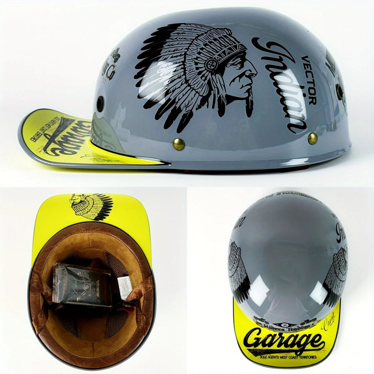 casque retro façon casquette de baseball pour harley/indian ou moto vintage