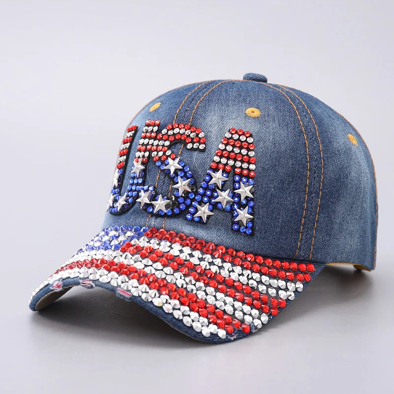 Casquette de Baseball en strass, pour femmes /hommes