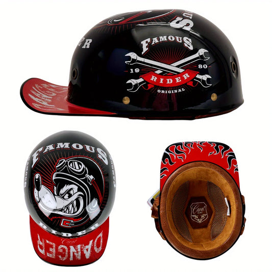 casque retro façon casquette de baseball pour harley/indian ou moto vintage