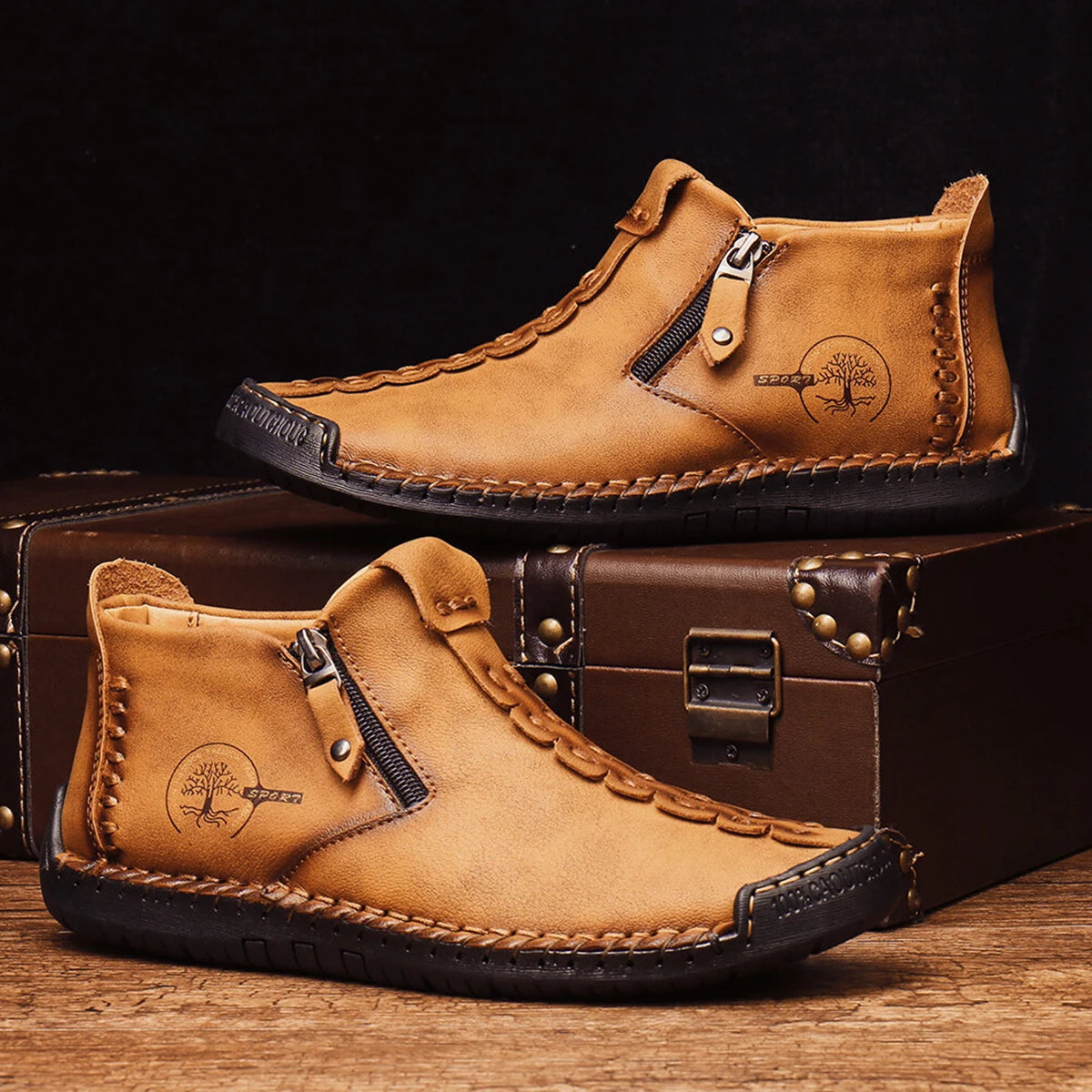 Mocassins en cuir faits à la main pour hommes