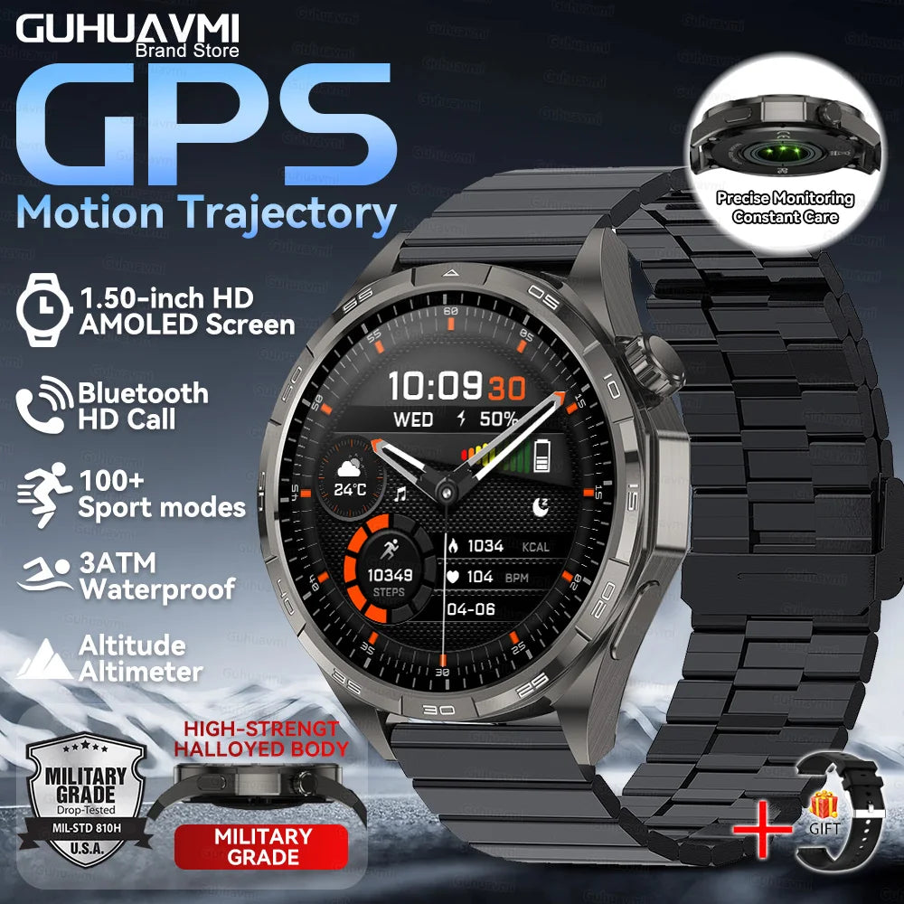 Montre Connectée GPS Sport 6 Pro - Écran Tactile, Appel Vocal, Étanche - Smartwatch Homme Outdoor
