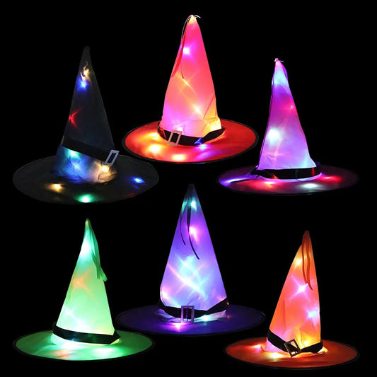chapeau de sorcière halloween lumineux