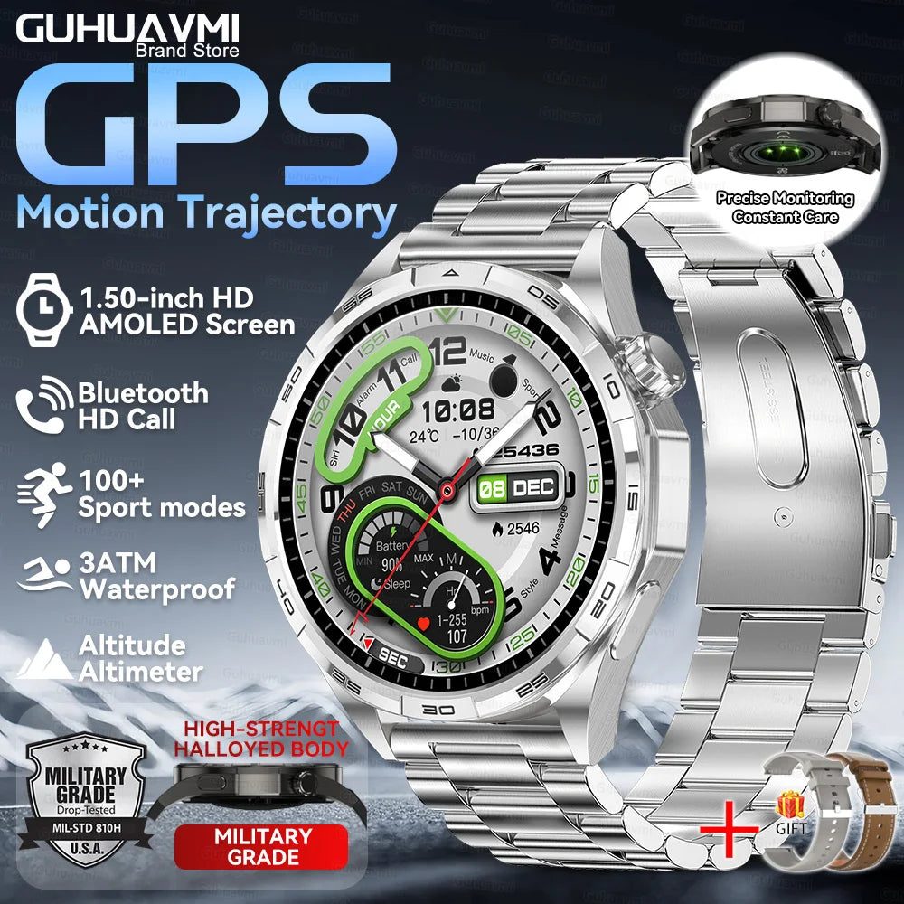 Montre Connectée GPS Sport 6 Pro - Écran Tactile, Appel Vocal, Étanche - Smartwatch Homme Outdoor