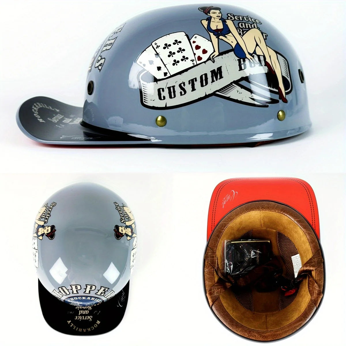 casque retro façon casquette de baseball pour harley/indian ou moto vintage