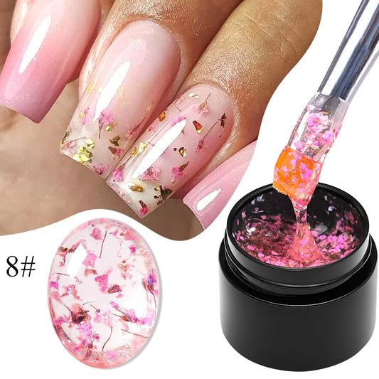 vernis a ongle gel a fleur séchée