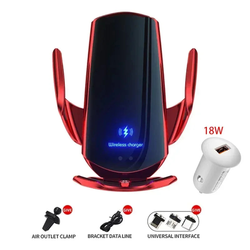 Chargeur sans fil  pour voiture, support de téléphone automatique