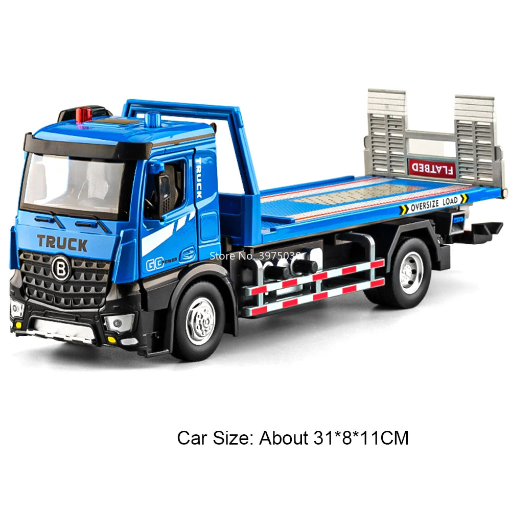 camion de dépannage au 1/24 en acier avec plateau arrière électrique/son et lumière