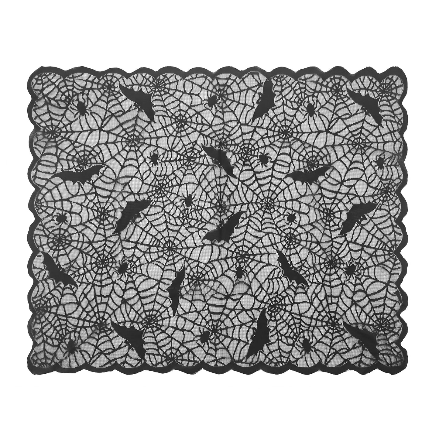 nappe de table en dentelle noire toile d'araignée pour soirée halloween