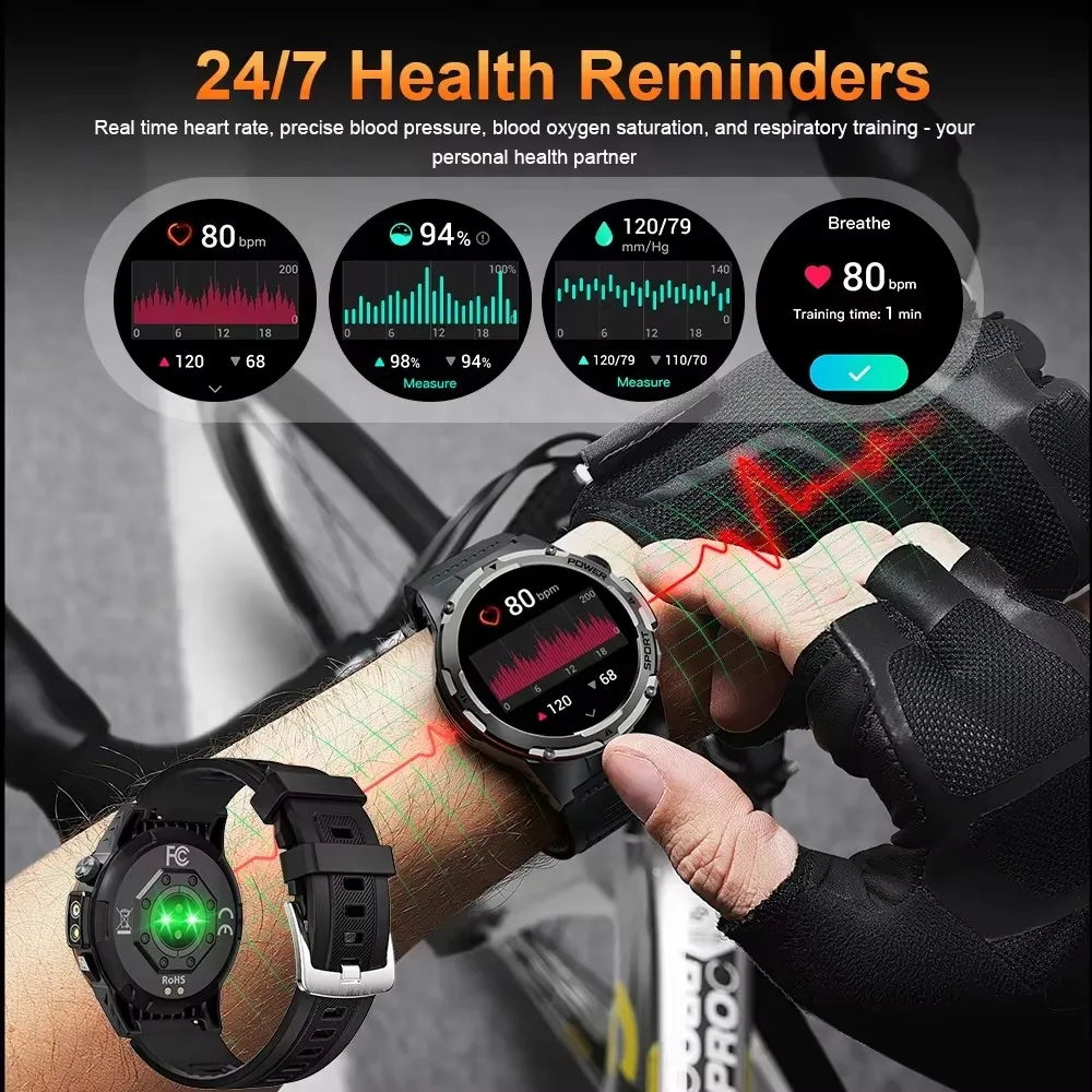 Montre Intelligente GPS Homme Sport 2025 - 500mAh NFC HD Appel IP68 Étanche - MONASTORESHOP.COM