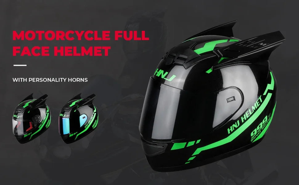 Casque de Moto oreilles de chat intégral pour femmes