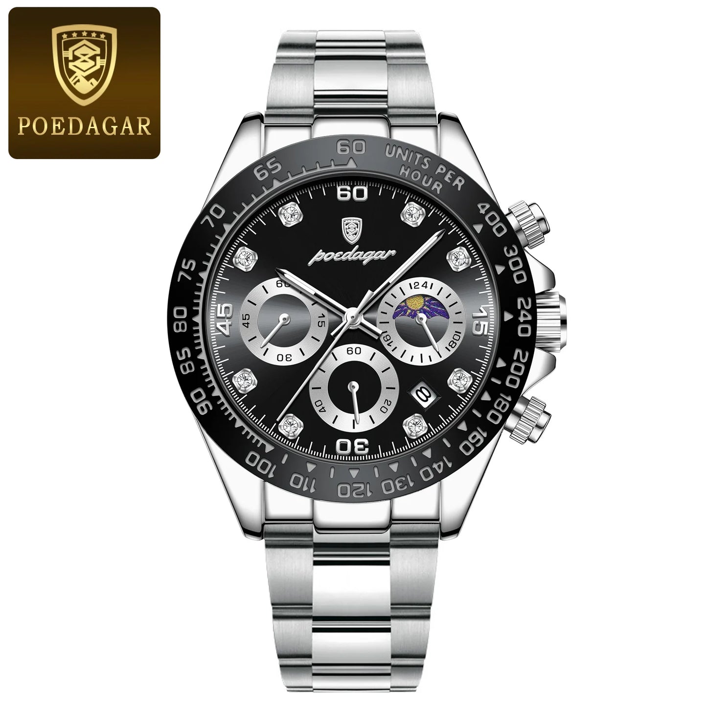 Montre Chronographe Homme POEDAGAR Luxe - Quartz Étanche Militaire 8 Couleurs