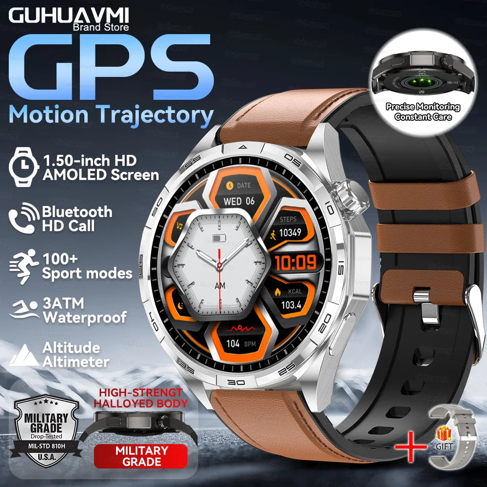 Montre Connectée GPS Sport 6 Pro - Écran Tactile, Appel Vocal, Étanche - Smartwatch Homme Outdoor