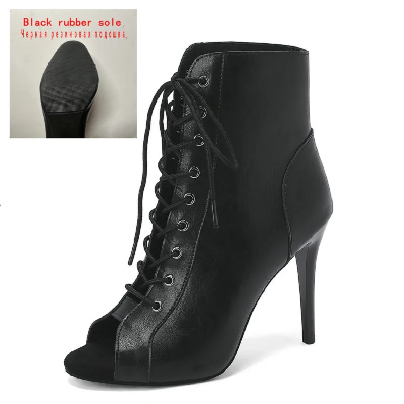chaussure femme en cuir véritable ouverte devant a talon éguille semelle en daim