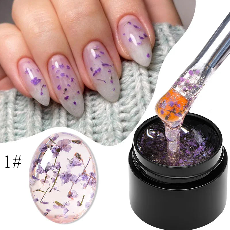 vernis a ongle gel a fleur séchée