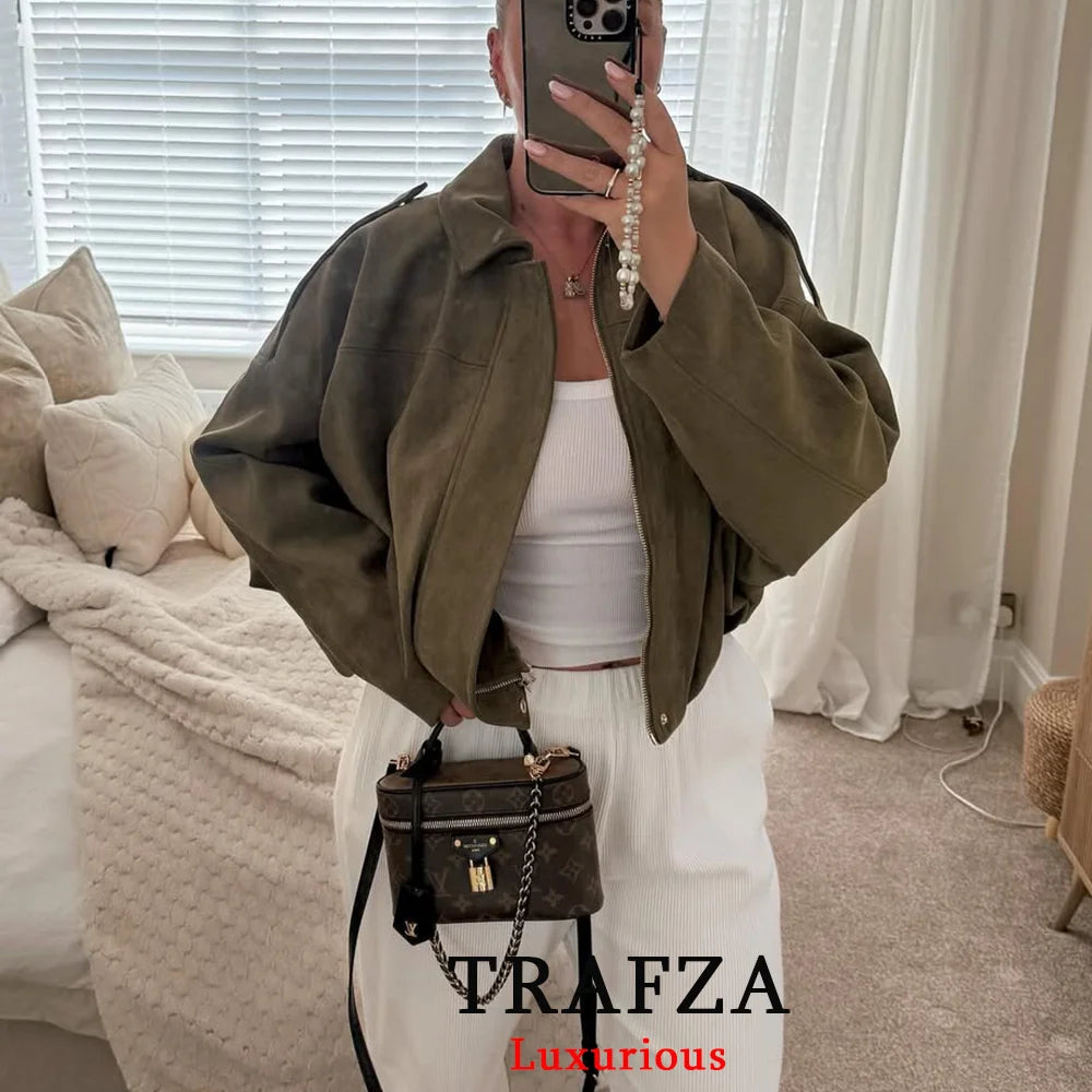 veste femme genre bomber en daim mode hiver