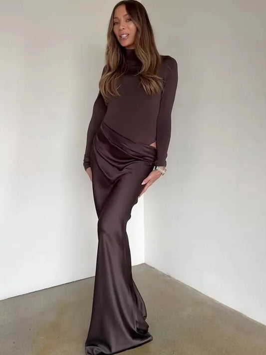 robe a manches longues mince élégant robe de soirée